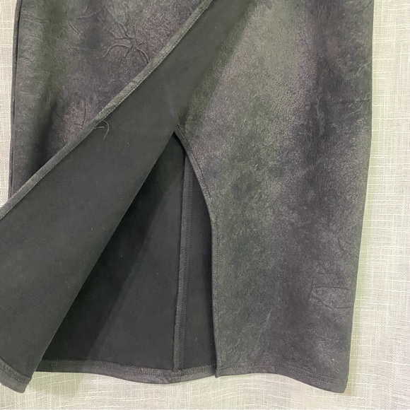 Free People Vegan Leather Crossover Pencil Skirt Size M - Picture 2 of 8